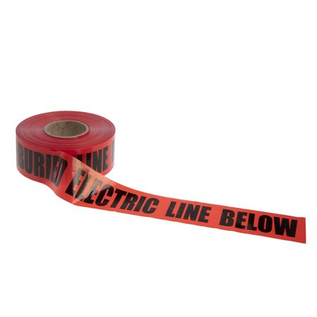 BLACK SWAN Non-Detectable Marking Tape, Red, Electric Line 3" X 1000Ft 15440